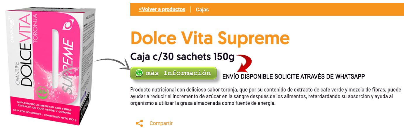 Dolce vita supreme Omnilife para tratar diabetes