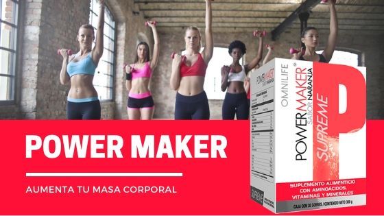 Producto Omnilife para aumentar la masa corporal power maker omnilife